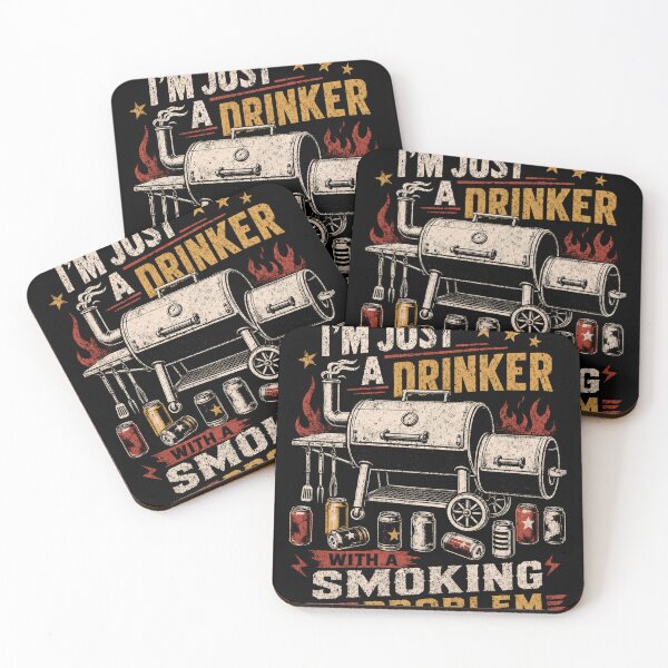 Item preview, I'm Just A Drinker With A Smoking Problem Barbecue Pitmaster Smoker Grilling Beer Lover Gift designed and sold by SkeletonsDanger.