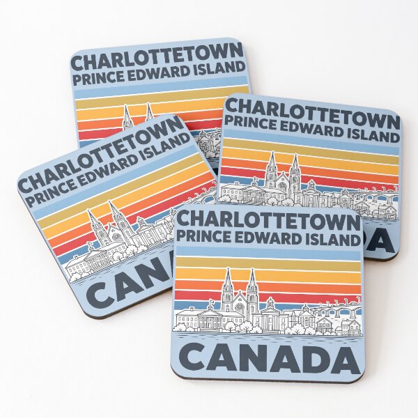 Item preview, Charlottetown Canada Minimalist Skyline Retro Colors designed and sold by HowToCanadian.