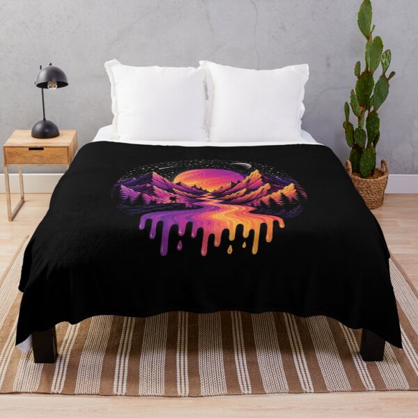 Item preview, Neon Mountain Dreamscape | Cosmic Vaporwave Landscape designed and sold by nouhaZN.