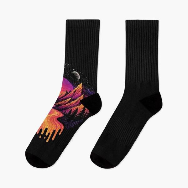 Item preview, Neon Mountain Dreamscape | Cosmic Vaporwave Landscape designed and sold by nouhaZN.