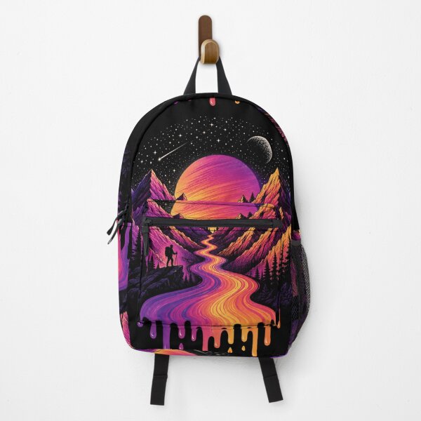 Item preview, Neon Mountain Dreamscape | Cosmic Vaporwave Landscape designed and sold by nouhaZN.