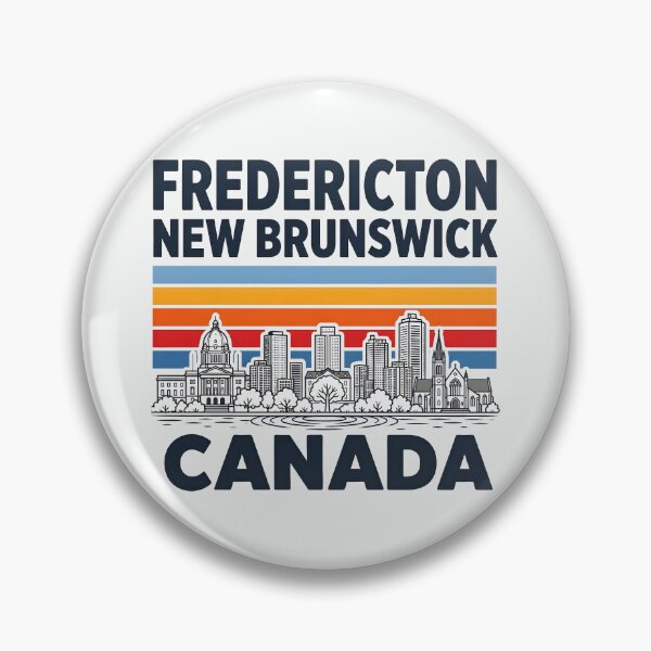 Item preview, Fredericton New Brunswick Canada Minimalist Skyline Retro Colors designed and sold by HowToCanadian.