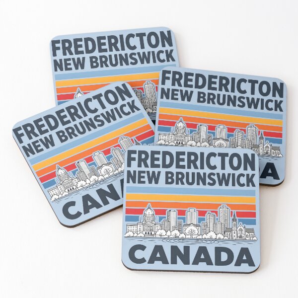 Item preview, Fredericton New Brunswick Canada Minimalist Skyline Retro Colors designed and sold by HowToCanadian.