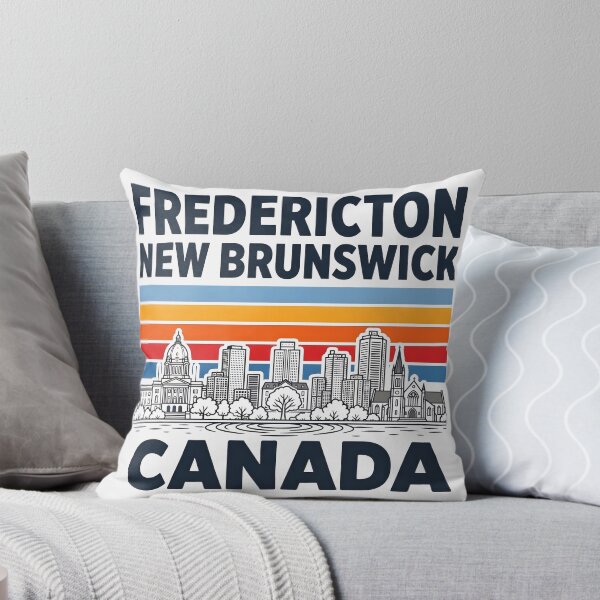 Item preview, Fredericton New Brunswick Canada Minimalist Skyline Retro Colors designed and sold by HowToCanadian.