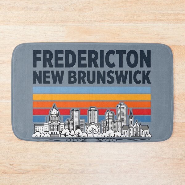 Item preview, Fredericton New Brunswick Canada Minimalist Skyline Retro Colors designed and sold by HowToCanadian.
