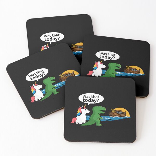 Item preview, Noah's Ark Unicorn - "Was that today?" funny unicorn & T-Rex designed and sold by messy-nessie.