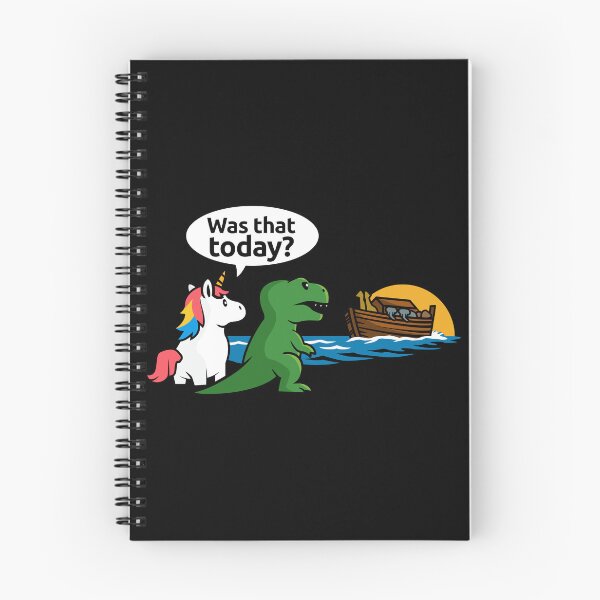 Item preview, Noah's Ark Unicorn - "Was that today?" funny unicorn & T-Rex designed and sold by messy-nessie.
