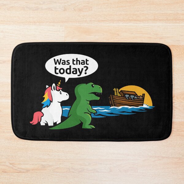 Item preview, Noah's Ark Unicorn - "Was that today?" funny unicorn & T-Rex designed and sold by messy-nessie.