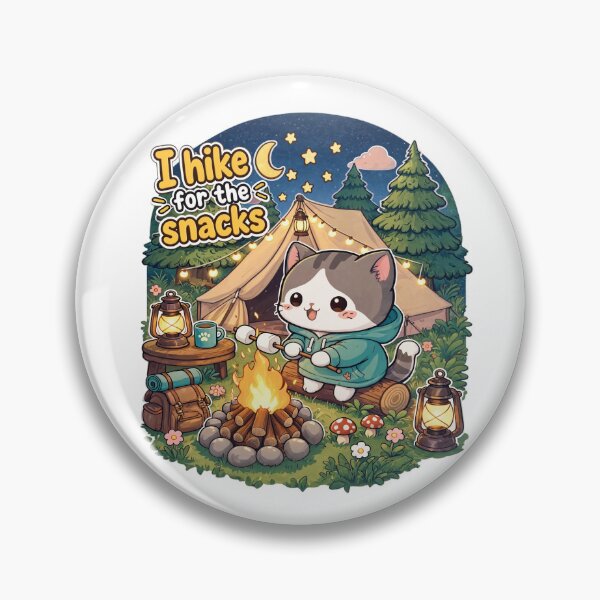 Item preview, I Hike for the Snacks Cute Camping Cat | Funny Hiking Cat Sticker designed and sold by MurkCraft.