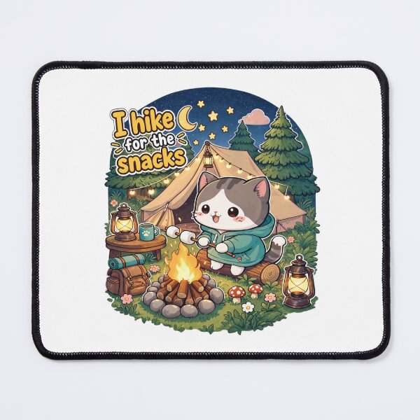 Item preview, I Hike for the Snacks Cute Camping Cat | Funny Hiking Cat Sticker designed and sold by MurkCraft.