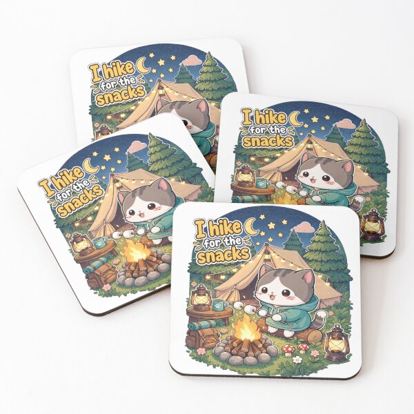 Item preview, I Hike for the Snacks Cute Camping Cat | Funny Hiking Cat Sticker designed and sold by MurkCraft.