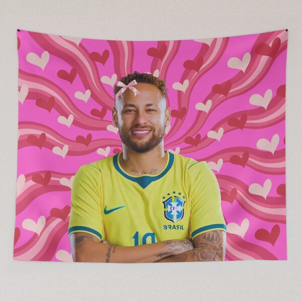 Item preview, Cute Neymar with Pink Bow, Brazil footballer designed and sold by SuchWowDesign.