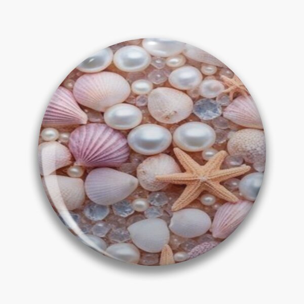 Item preview, Pastel Pearl Seashell Ocean Starfish Artwork  designed and sold by NivyasArtistry.