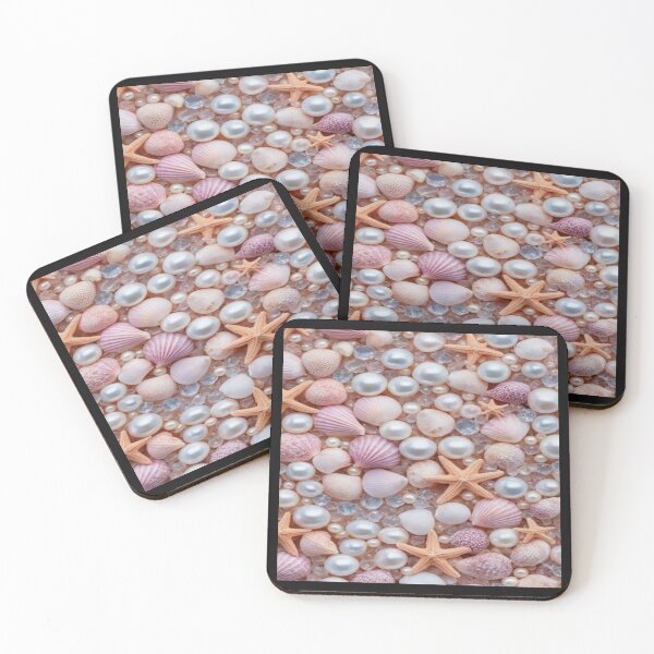 Item preview, Pastel Pearl Seashell Ocean Starfish Artwork  designed and sold by NivyasArtistry.