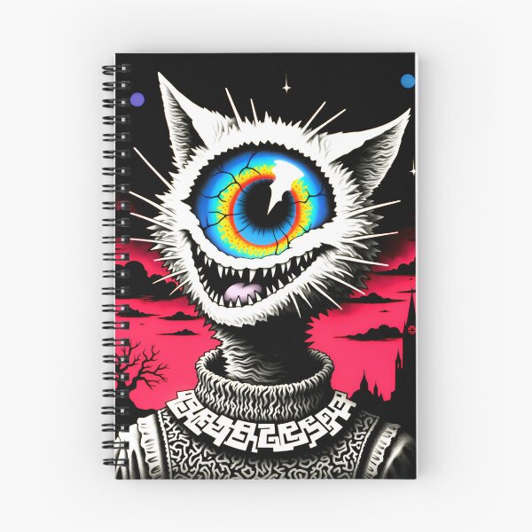 Item preview, Creepy Cute One-Eyed White Cat with Evil Smile | Dark Gothic Horror Art designed and sold by QQQueen.