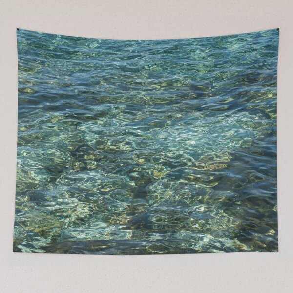 Item preview, Abstracting Seawater - Blue Green Ripples like Moire Silk designed and sold by Georgia Mizuleva.