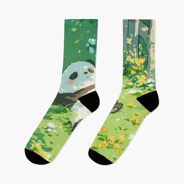 Item preview, Sleepy Kawaii Panda in Spring Meadow | Cute Cozy Nature Illustration | Pastel Animal Art designed and sold by Rohinirohi029.