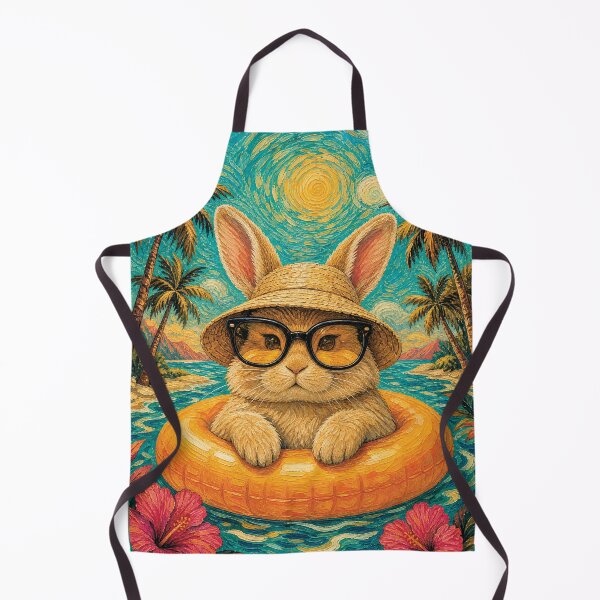 Item preview, Cute Bunny Summer Float | Funny Tropical Beach Rabbit Art designed and sold by merchxwear.