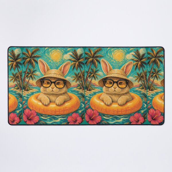 Item preview, Cute Bunny Summer Float | Funny Tropical Beach Rabbit Art designed and sold by merchxwear.