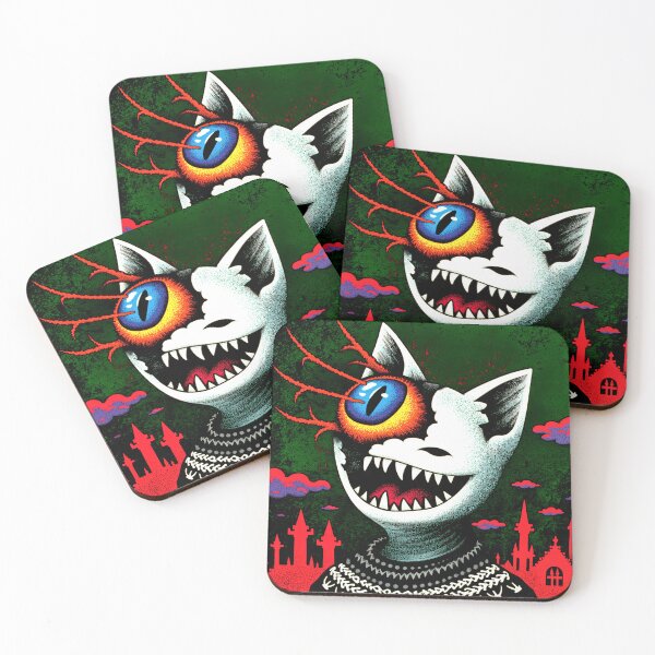 Item preview, Creepy Cute Cat with Giant Evil Eye | Gothic Grunge Horror Illustration designed and sold by QQQueen.