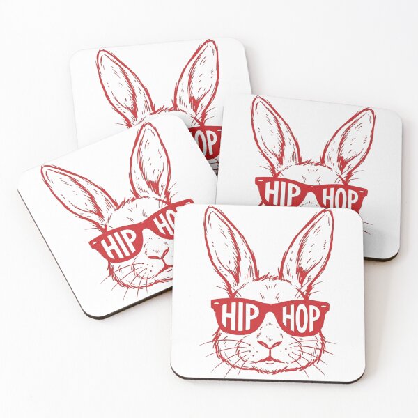 Item preview, Hip Hop Rabbit Bunny Sunglasses Red Sketch Streetwear designed and sold by raedattia.