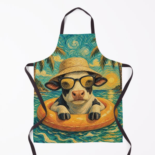 Item preview, Funny Cow with Sunglasses | Funny Tropical Beach Cow Art designed and sold by merchxwear.