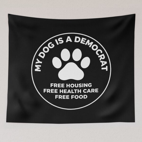 Item preview, My Dog Is A Democrat Black and White Campaign Button designed and sold by PROPera-design.
