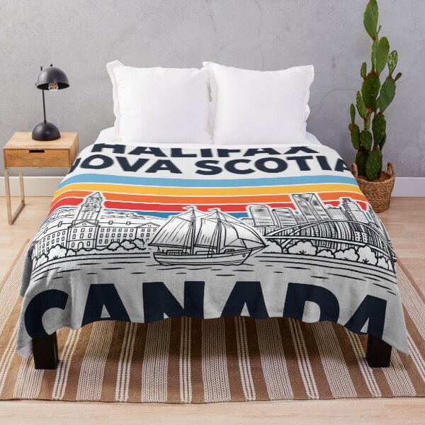 Item preview, Halifax Nova Scotia Canada Minimalist Skyline Retro Colors designed and sold by HowToCanadian.