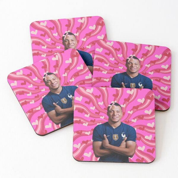 Item preview, Cute Mbappé with Pink Bow, French footballer designed and sold by SuchWowDesign.