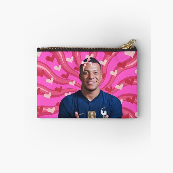 Item preview, Cute Mbappé with Pink Bow, French footballer designed and sold by SuchWowDesign.