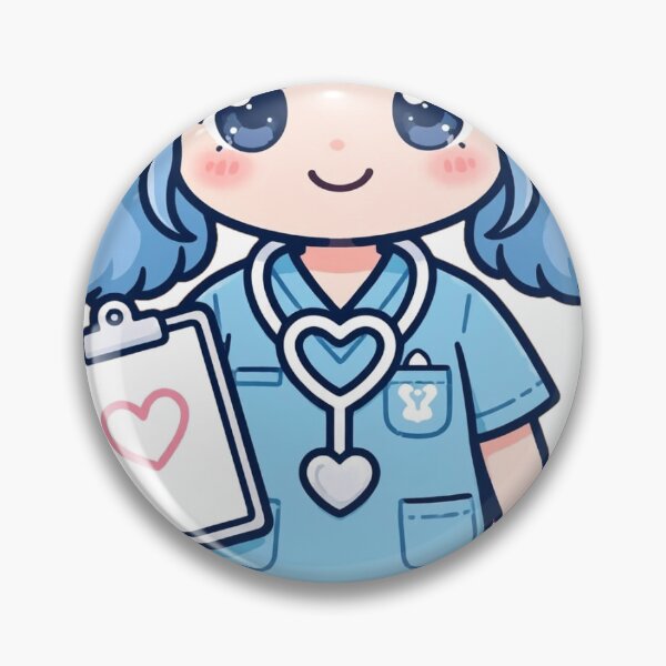 Item preview, Cute Kawaii Nurse Girl Heart Stethoscope Chibi Nursing Student Gift designed and sold by Petringo.
