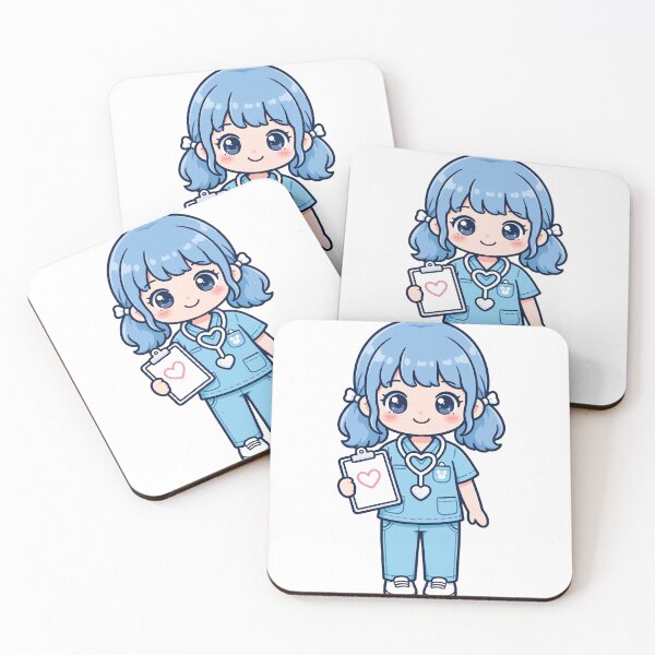 Item preview, Cute Kawaii Nurse Girl Heart Stethoscope Chibi Nursing Student Gift designed and sold by Petringo.