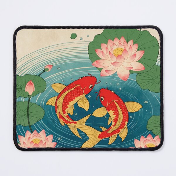 Item preview, Koi Fish Zen Print - Patience Balance Japanese Watercolor designed and sold by NeuralAuraArts.