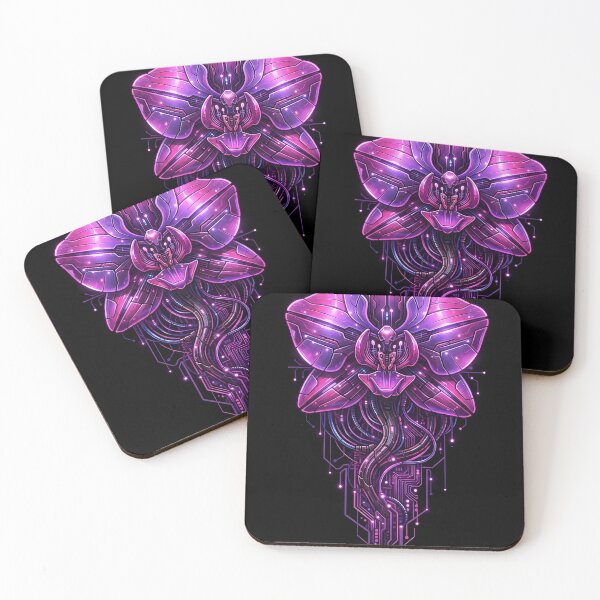 Item preview, Cyberpunk Orchid - Biomechanical Neon Tech Art designed and sold by Neo Tokio.