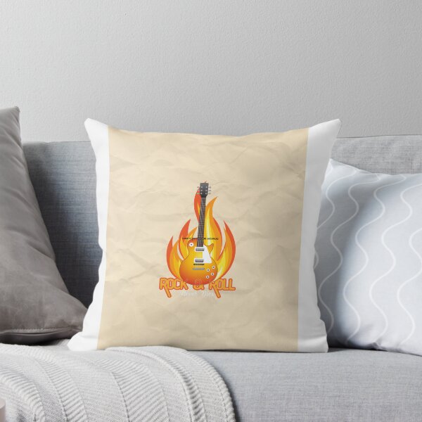 Item preview, Crumpled Paper Texture  with fire  & Guitar Tshirt Design designed and sold by SVSocialH.
