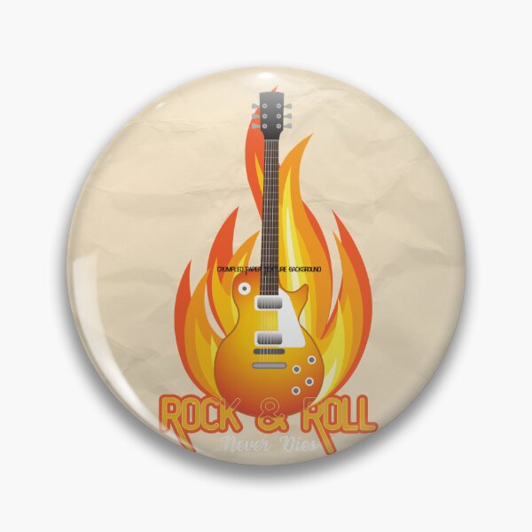 Item preview, Crumpled Paper Texture  with fire  & Guitar Tshirt Design designed and sold by SVSocialH.