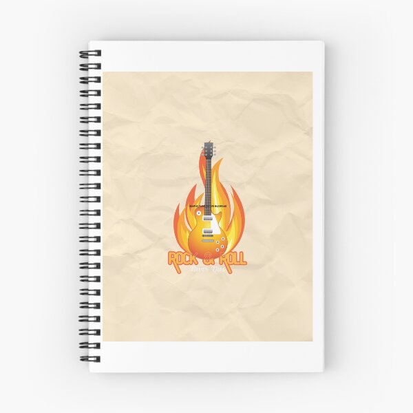 Item preview, Crumpled Paper Texture  with fire  & Guitar Tshirt Design designed and sold by SVSocialH.
