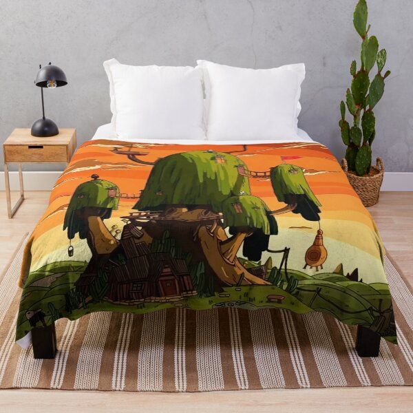 Item preview, Fantasy Sunset Tree Village Inspired Artwork designed and sold by PosterFuel.