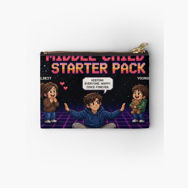 Item preview, Middle Child Starter Pack Retro Gaming Pixel Art T-Shirt - Nostalgic Design designed and sold by irfanshikh.