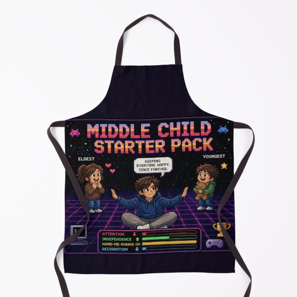 Item preview, Middle Child Starter Pack Retro Gaming Pixel Art T-Shirt - Nostalgic Design designed and sold by irfanshikh.
