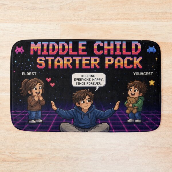 Item preview, Middle Child Starter Pack Retro Gaming Pixel Art T-Shirt - Nostalgic Design designed and sold by irfanshikh.
