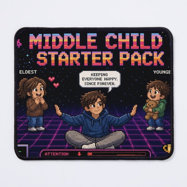 Item preview, Middle Child Starter Pack Retro Gaming Pixel Art T-Shirt - Nostalgic Design designed and sold by irfanshikh.