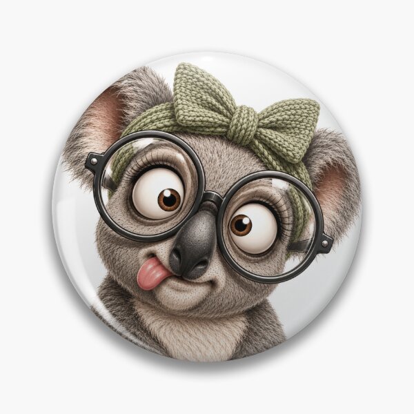 Artikelvorschau, Funny Koala with Glasses – Cute Goofy Animal Portrait entworfen und verkauft von LittleGinnyArt.