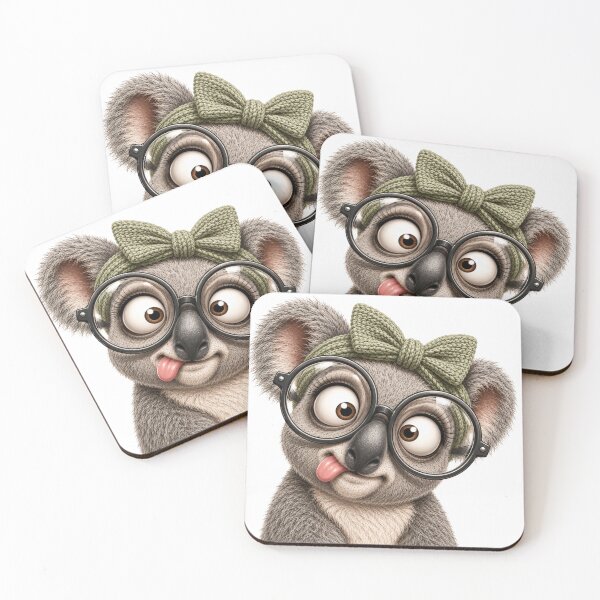 Item preview, Funny Koala with Glasses – Cute Goofy Animal Portrait designed and sold by LittleGinnyArt.