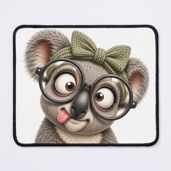 Item preview, Funny Koala with Glasses – Cute Goofy Animal Portrait designed and sold by LittleGinnyArt.