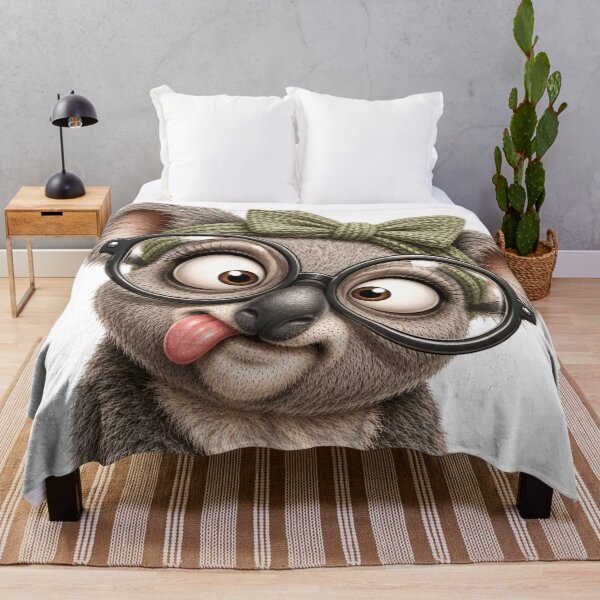Item preview, Funny Koala with Glasses – Cute Goofy Animal Portrait designed and sold by LittleGinnyArt.