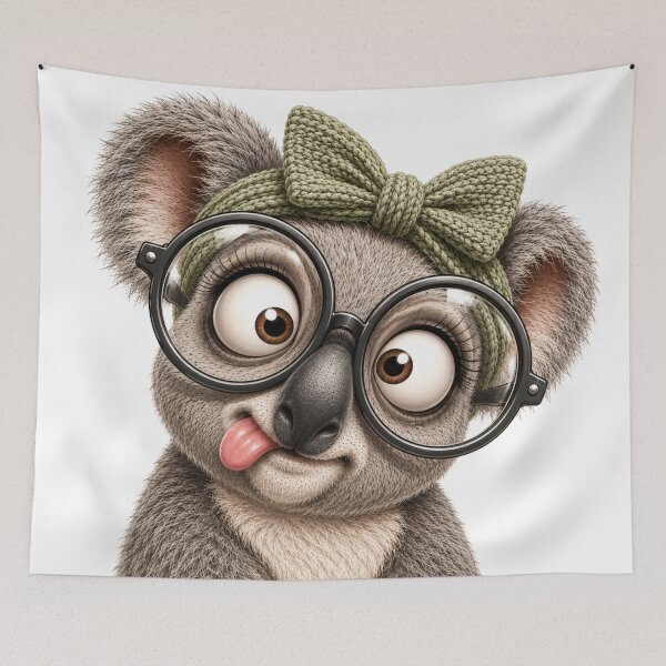 Item preview, Funny Koala with Glasses – Cute Goofy Animal Portrait designed and sold by LittleGinnyArt.