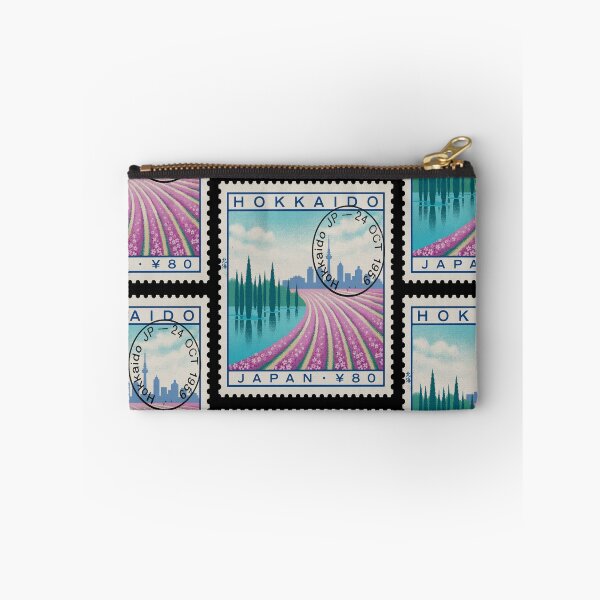 Item preview, Hokkaido Japan Lavender Pond Skyline Stamp Sticker designed and sold by stickercuffs.
