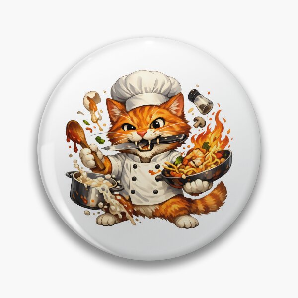 Item preview, Chaotic Orange Cat Chef Cooking Disaster designed and sold by builtforyou.
