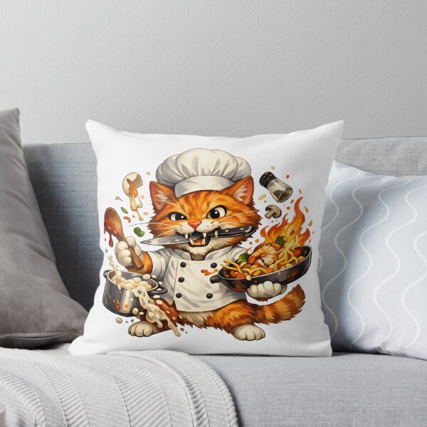 Item preview, Chaotic Orange Cat Chef Cooking Disaster designed and sold by builtforyou.